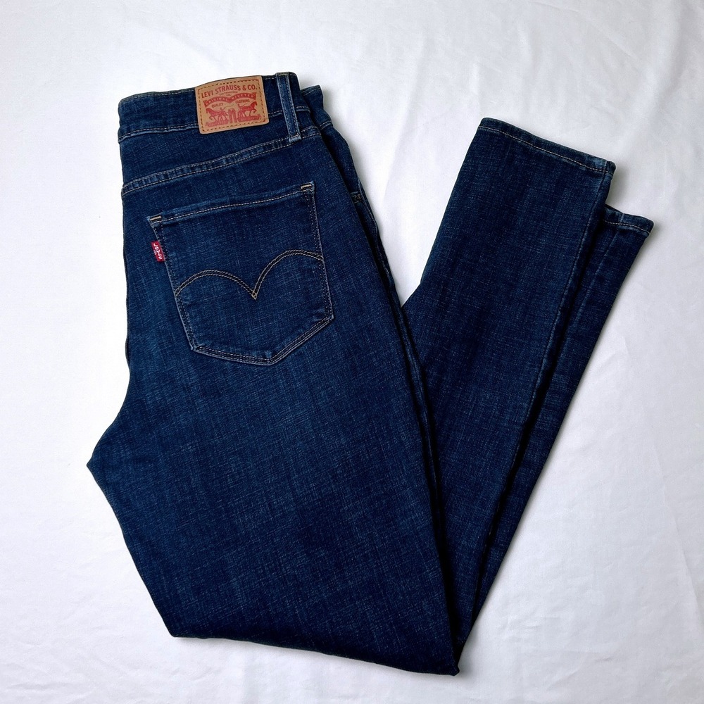 Levis Womens 721 High Rise Skinny Jeans Size 12/31 Dark Wash Blue Casual Stretch